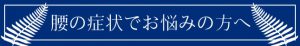 腰の症状でお悩みの方へ