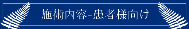 施術内容 患者様向け